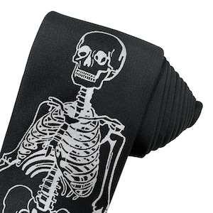 Black Tie Featuring Full Human Skeleton – Dark and Stylish