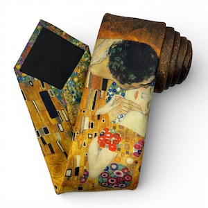 Cravatta "Il Bacio" di Gustav Klimt / Dipinto iconico, capolavoro del periodo d'oro, cravatta classica