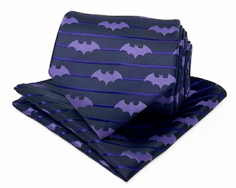 Corbata de seda de murciélago / Corbata de superhéroe de Gotham de DC Comics