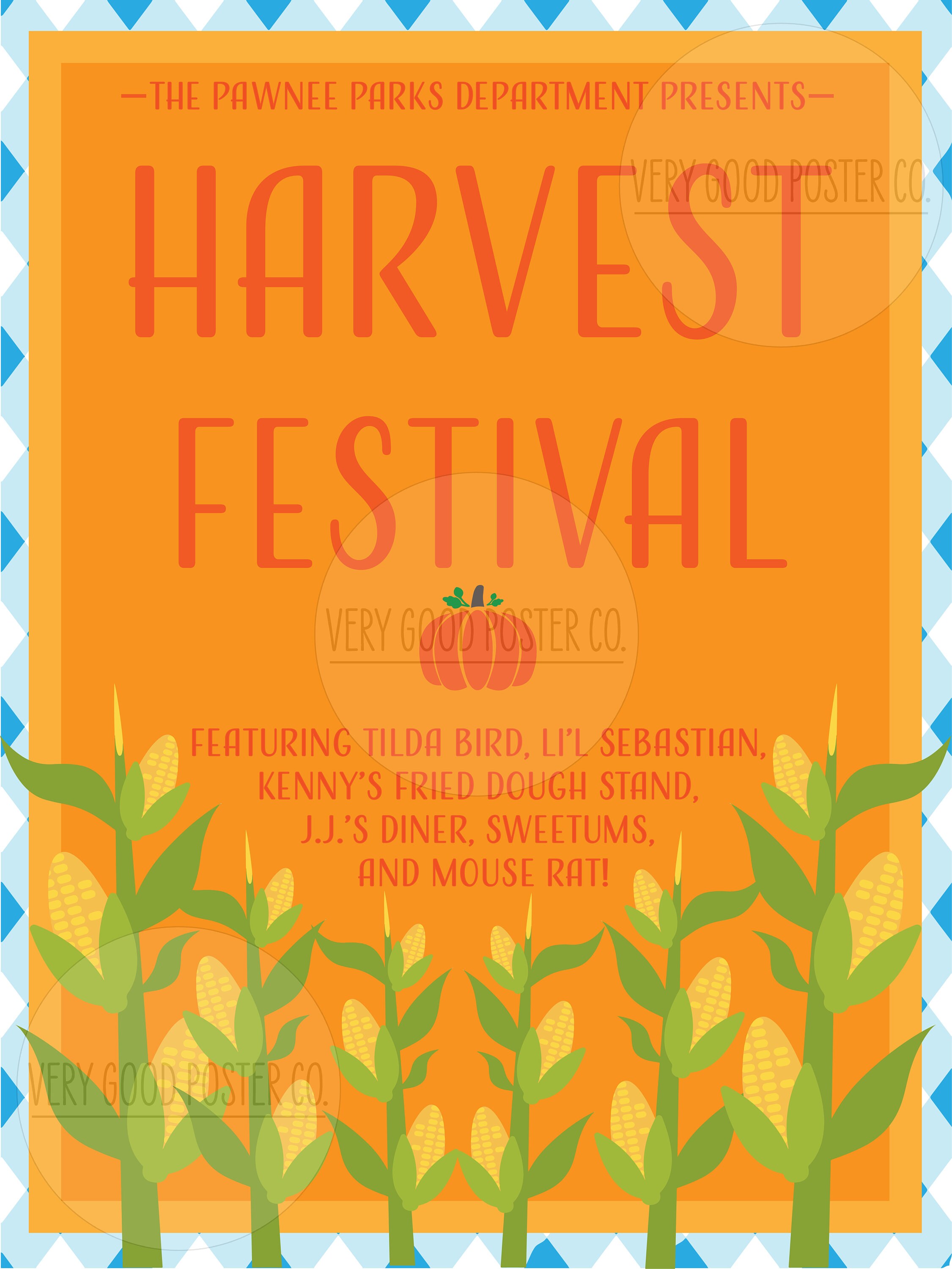 Cartel del Pawnee Harvest Festival/ PNG/ Parks and Rec Etsy España