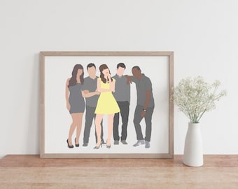 New Girl Cast Drawing| Digital Download