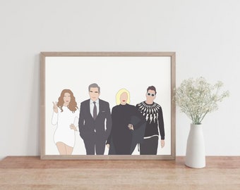 Schitt&#39;s Creek Cast Drawing| Digital Download| PNG