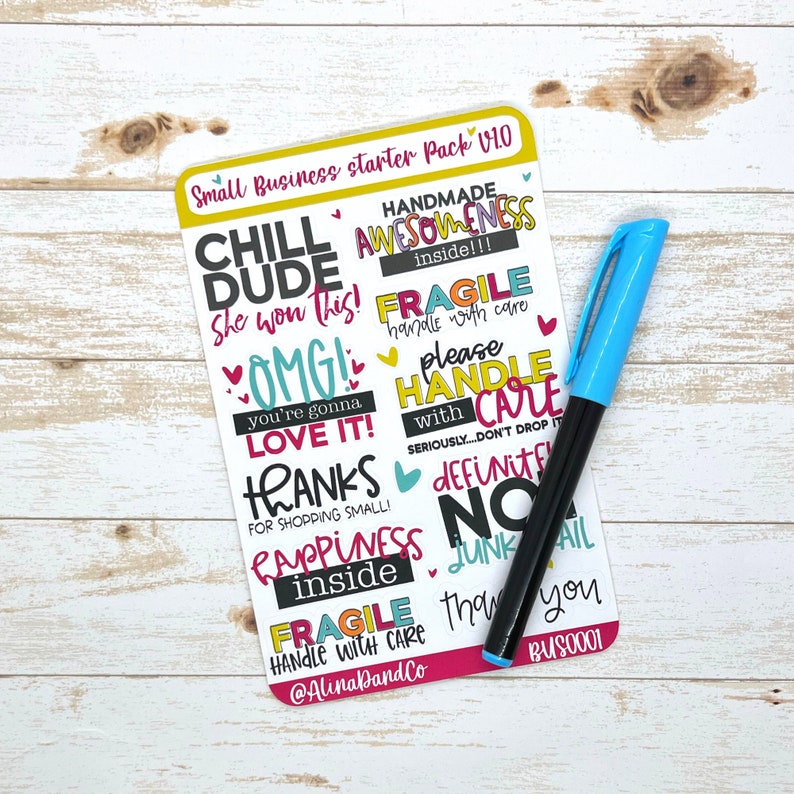 Happiness Inside Stickers Starter Kit for Small Businesses Fun Shipping