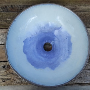 WB016 White and blue round sink image 6