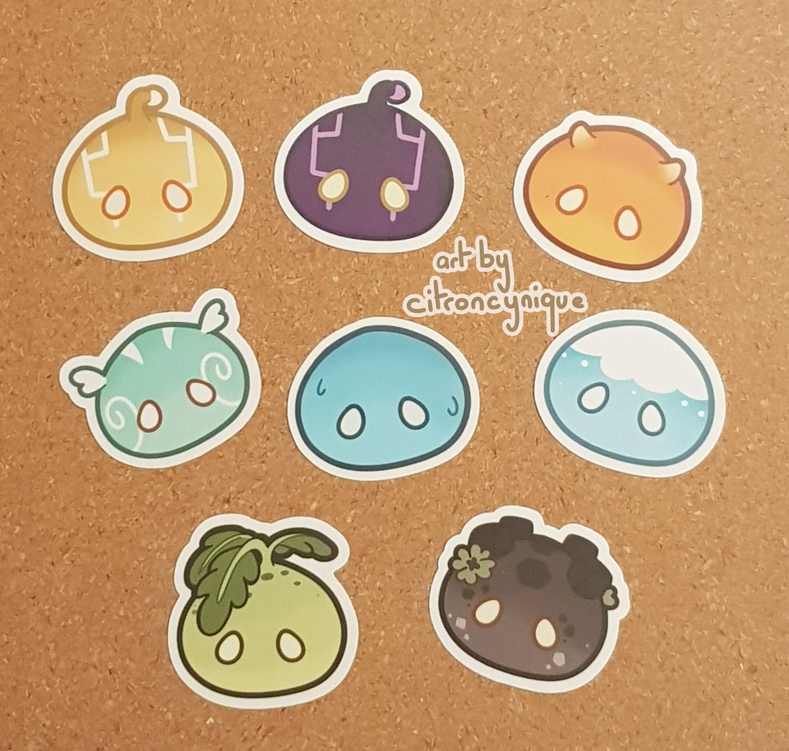 Genshin Impact Elemental Slime Stickers - Etsy