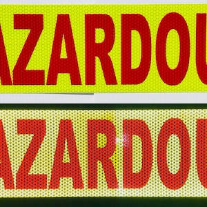 GEFÄHRLICHES 6&quot;x24&quot; Reflektierendes Wort Panel V98 Oralit Pferd Sicherheitsband DOT Safe