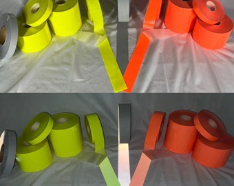 1", 2", 4", 6" REFLECTIVE Sew On TriCot Fabric Silver, Orange, Lime SewViz Brand Safety Trim (Vest Trim) Ultra Bright