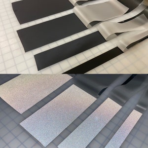 Black Reflective Fabric Sew On  1&quot; 2&quot; 4&quot; 6&quot; Reflects White (Ultra Bright)