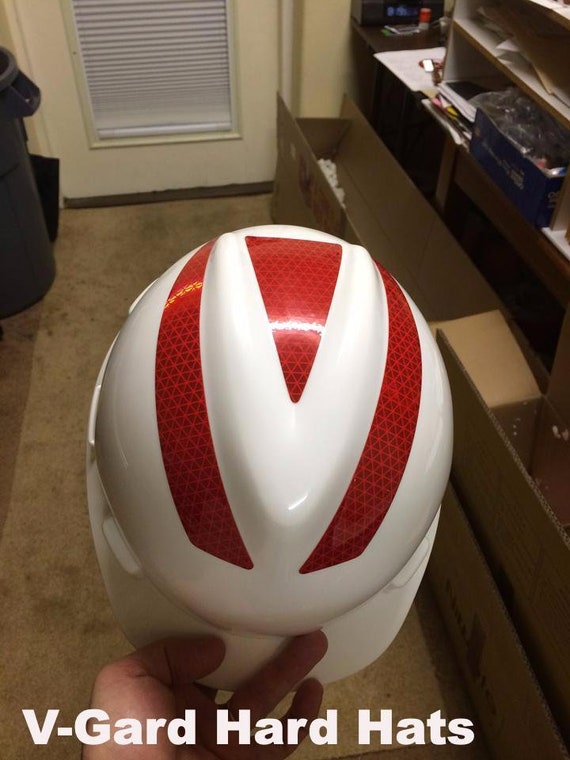 Reflective Hard Hat Decals for V-Guard Kit Oralite V98 (Lime,Red,White,Orange,Blue,Yellow,Green) Safety Construction Helmet