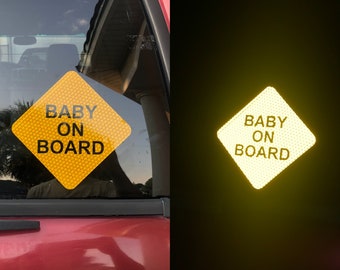 Reflective &quot;Baby On Board&quot; &quot;Kids On Board&quot; &quot;Twins On Board&quot; Prismatic Decal Sticker Car Truck Motorcycle Helmet Oralite V98