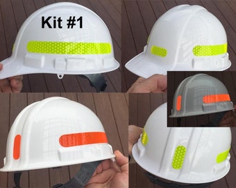 Reflective Hard Hat Decals Kit #1 Oralite V98 (Lime,Red,White,Orange,Blue,Yellow,Green) Safety Construction Helmet