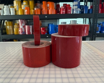 Red Oralite V92 Prismatic Reflective Tape Roll — 7x Brighter Than Engineer Grade, DOT Daybright Prismatic, 1" 2" 4" 6" Widths