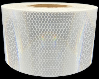 4" Inch White Reflective Tape HIP Type 4 Nikkalite 94000 High Intensity Prismatic Retro-Reflective Hi-Vis Safety Bright Vivid 350+ Candelas