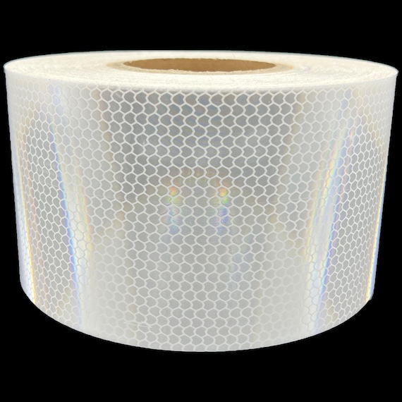XFXIA Ruban Réfléchissant Blanc 20m x 5cm Ruban Réflecteur Imperméable Ruban d'Avertissement Auto-adhésif Ruban de Sécurité-Bande d'Avertissement Visible pour Véhicules, Vélos, Extérieur, Voitures