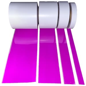 IRON ON Purple REFLECTIVE Fabric 1&quot; 2&quot; 4&quot; 6&quot; Inch 10&#39;, 20&#39;, 30&#39; Rolls Vest Trim Safety SewViz Brand