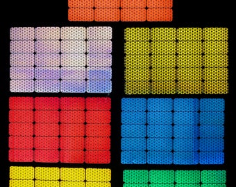 20 Reflective 1" x 2" Inch V98 Rounded Rectangles (7 Colors) Premium Prismatic Oralite (750+ Candelas) Die Cut Safety Bike Sticker Decals