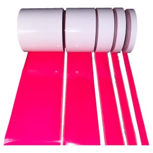 IRON ON Pink REFLECTIVE Fabric 3/4&quot; 1&quot; 2&quot; 4&quot; 6&quot; Inch 10&#39;, 20&#39;, 30&#39; Rolls Vest Trim Safety SewViz Brand