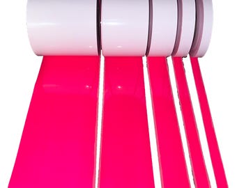 IRON ON Pink REFLECTIVE Fabric 3/4" 1" 2" 4" 6" Inch 10', 20', 30' Rolls Vest Trim Safety SewViz Brand