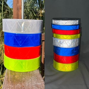 1&quot;& 2&quot; Zoll reflektierendes PVC-Aufnäher-Stoffband 10&#39;, 20&#39;, 30&#39; Rollen Safety HiViz Lime, Weiß, Orange, Blau SEWVIZ Brand