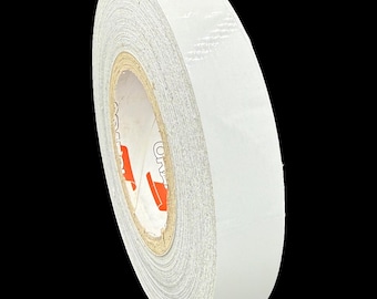 May include: A roll of white duct tape with a silver core.
