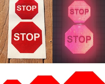 Reflective Stop Sign Decal Sticker Car Truck Motorcycle Helmet Oralite V98