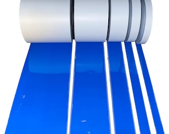 IRON ON Blue REFLECTIVE Fabric 3/4" 1" 2" 4" 6" Inch 10', 20', 30' Rolls Vest Trim Safety SewViz Brand