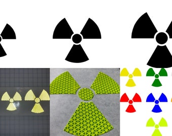 Reflective Nuclear Decal Sticker Car Truck Motorcycle Helmet Oralite V98