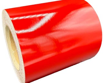 6" Inch Red Reflective Tape Type 1 Flexible Engineer Grade Nikkalite ELG Conformable Flexible 10' 20' 30' Foot Rolls ELG 48000