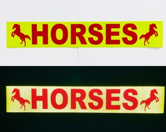 HORSES 6"x36" Reflective Word Panel V98 Oralite Horse Safety Tape DOT Safe