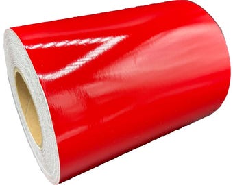8" Inch Red Reflective Tape Type 1 Flexible Engineer Grade Nikkalite ELG Conformable Flexible 10' 20' 30' Foot Rolls ELG 48000