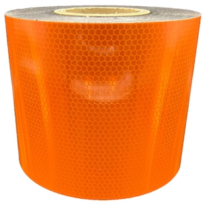 15 cm orange reflextejp HIP typ 4 Nikkalite 94000 högintensiv prismatisk retroreflekterande varseltejp ljusstark livfull 350+ candela