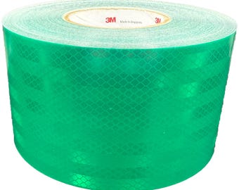 4" Inch Green Reflective Tape 3M 3430 EGP Air Backed Prismatic Film Type 1 - Engineer Grade Prismatic - (Multiple Lengths) Safety Tape
