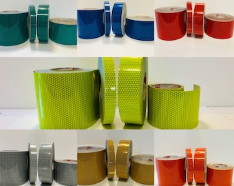 Cinta reflectante Oralite V98 Orafol 7 colores 1" 2" 4" 6" Cinta de seguridad de visibilidad Cinta adhesiva prismática Flexible adaptable