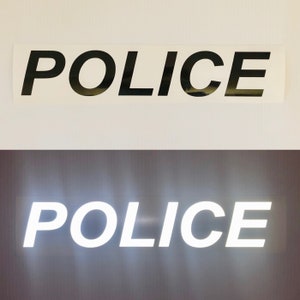 POLICE 3&quot;x16&quot; REFLECTIVE Decal (Multiple Colors)