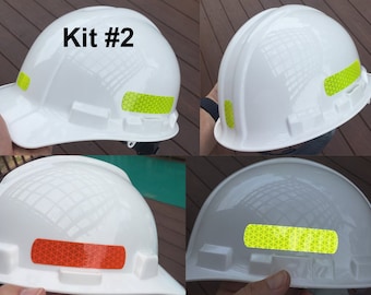 Reflective Hard Hat Decals Kit #2 Oralite V98 (Lime,Red,White,Orange,Blue,Yellow,Green) Safety Construction Helmet