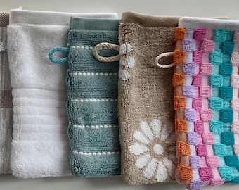 Cotton Terry Cloth Bath Mitt: European Style Washcloth, USA Made