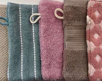 Cotton Terry Cloth Bath Mitt: European Style Washcloth, Made in USA