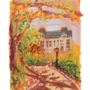 Central Park Art, New York City Art Print, Central Park Print, The Plaza Hotel, Plaza Hotel NYC Art, Plaza Hotel Art Print, Autumn in NYC
