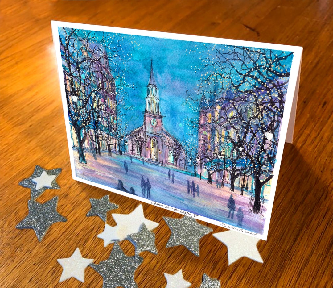 Church St Greeting Cards, Burlington Cards, Vermont Card, Church St Burlington VT, Vermont