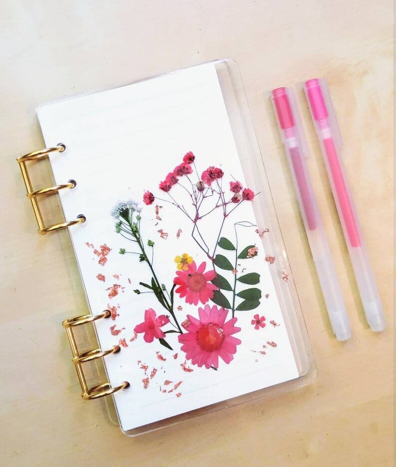 CUSTOM Floral Resin Notebook A5 A6 with Paper Floral Art 