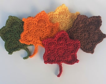 Thanksgiving Home Decor, Fall Leaves Crochet Coasters, Leaves Coasters, Fall Coasters, Autumn Fall Home Decor, Country Decor, Rustic Decor