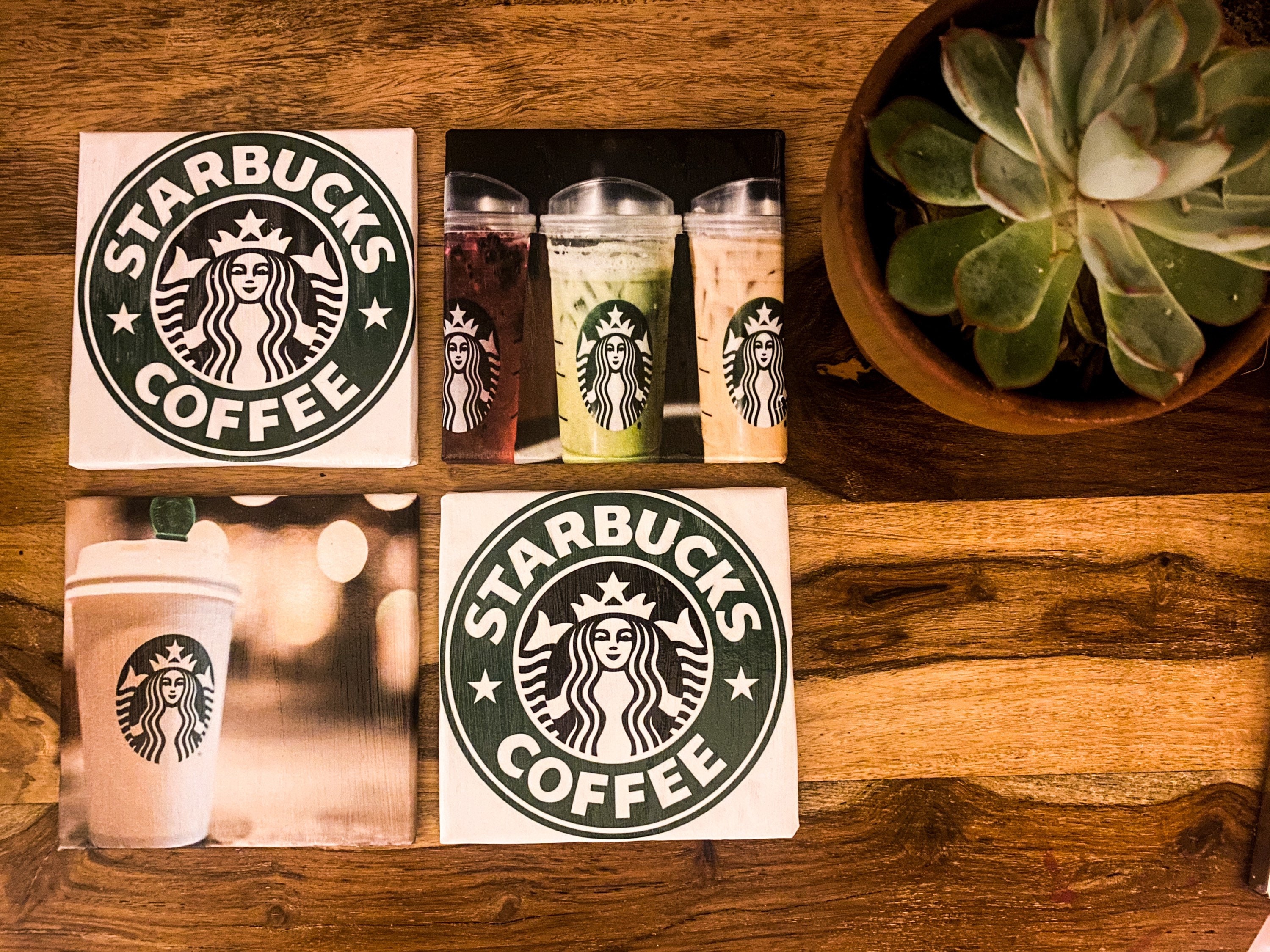 Starbucks Coasters, Drink Coasters, Starbucks, Coffee Coaster, Etsy
