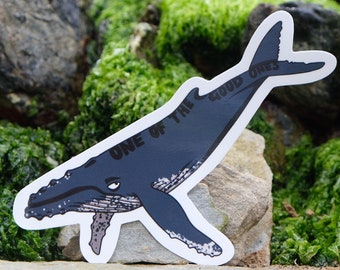 Humpback Whale Sticker | Eco Friendly Biodegradable Compostable Sticker