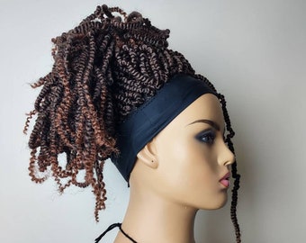 Crochet Headband Wig: Spring Twist, T1b/30, 20 Inch
