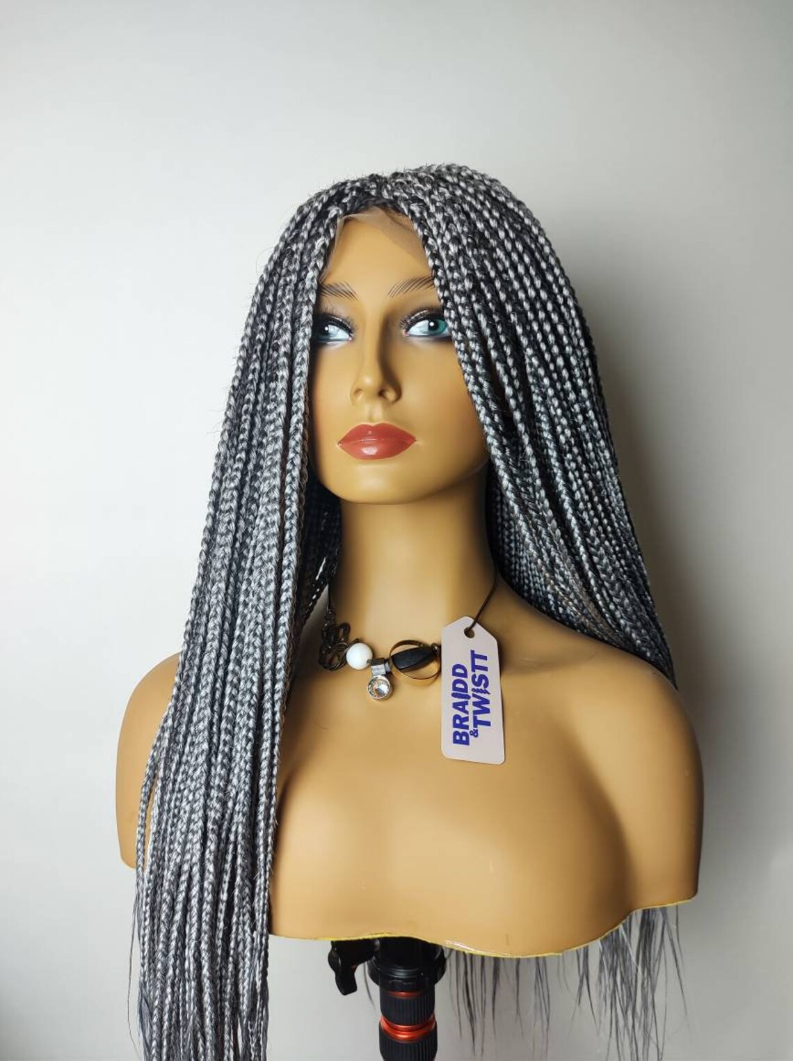 Gray Braided wig/ Gray Braided Wig for Black Women/44 lace Etsy
