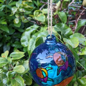 Turtle Glass Candle Holder, Hand Painted Tea Light Holder