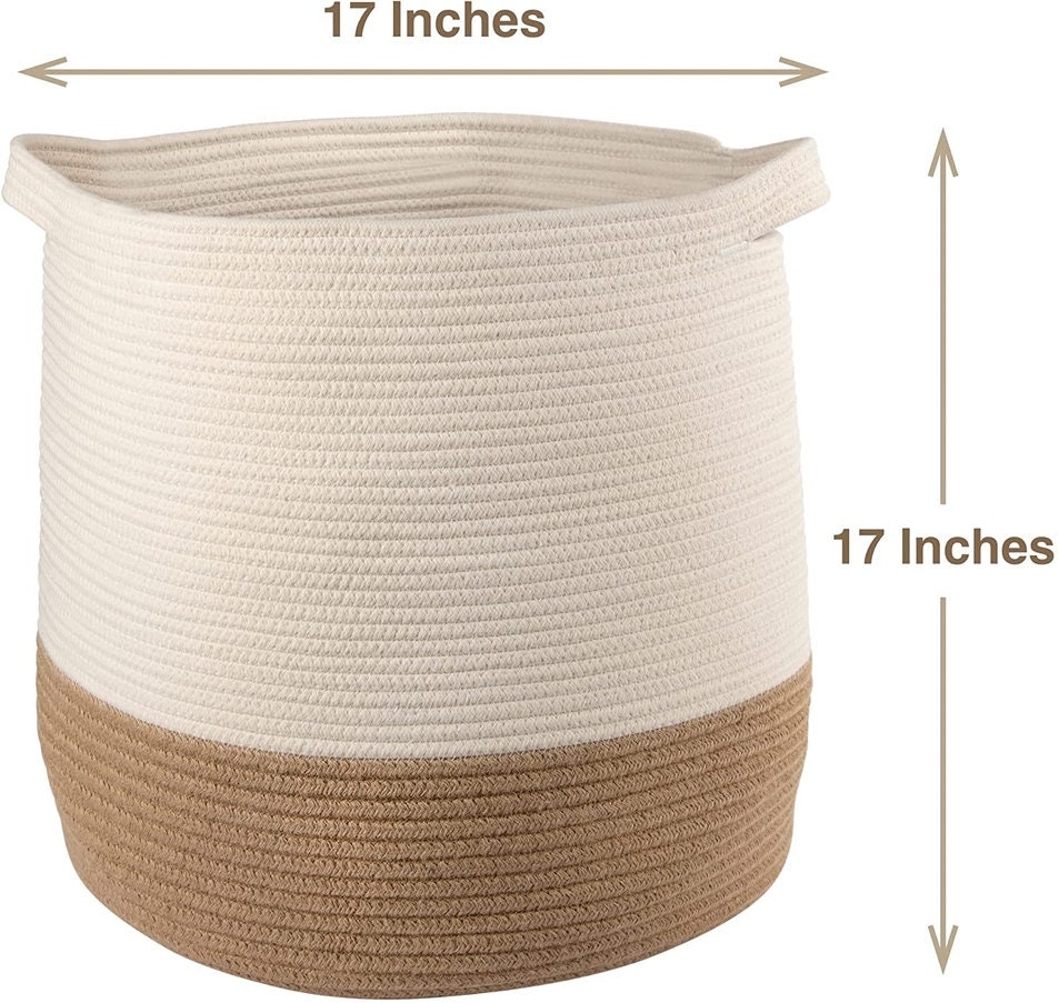 Large Cotton Basket, Multi-storage, Woven, Handmade, Storage, Rope ...
