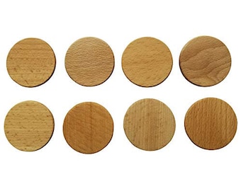 Handcrafted Wooden Magnets Set, Beeswax Orange Oil Finish