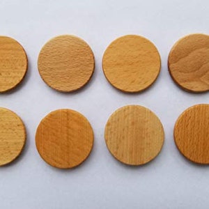Minimalist Wooden Magnet, Set of 8. Handcrafted with Beeswax and Orange oil finish hand applied.  Office, Home, Fridge, School Locker.