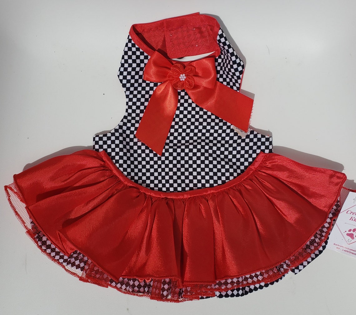Pet clothing pet dresses for Small Pet Black/White Squares Etsy